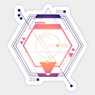 Galaxy space geometric futuristic purple pink Sticker